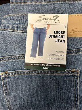 Seven7 Women’s Loose Straight Jeans - Light Blue Denim